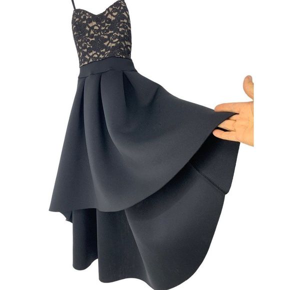 Womens Uptown American Special Event Dress Small 4/6 Scuba Black 5120 Lace - Picture 4 of 8